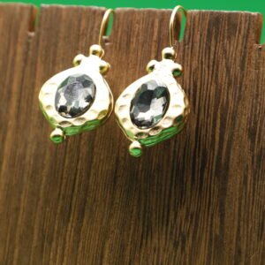 Aretes Con Cristal Gris