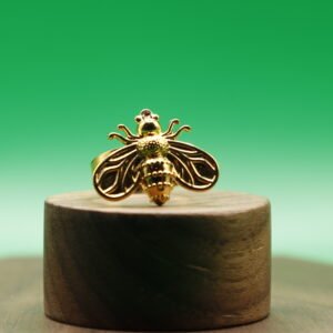 Anillo Abeja Baño De Oro