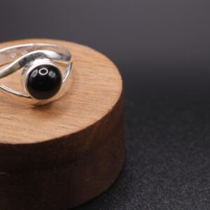 Anillo plata 925 ojo negro