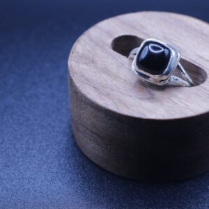 Anillo plata 925 Cuadrado Agata negra