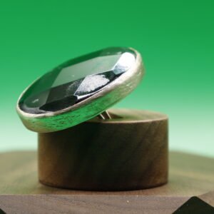 Anillo Maximalista Ovalado Agata Negra (ajustable)