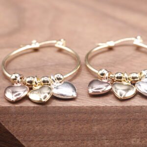 Aretes Triple Corazón Grande