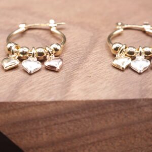 Aretes Triple Corazón Chicos