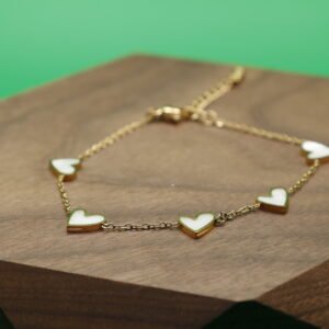 Pulsera Corazones Blancos