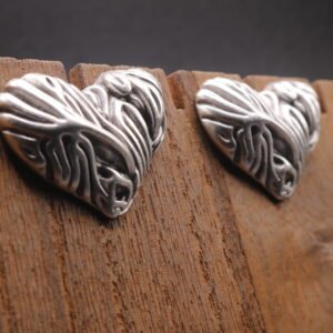 Aretes Corazón Rayado