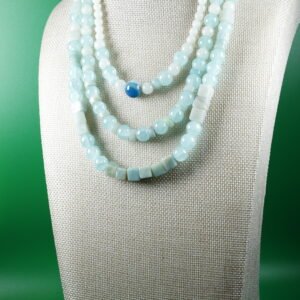 Collar Maximalista Multilayer Tonos Cielo