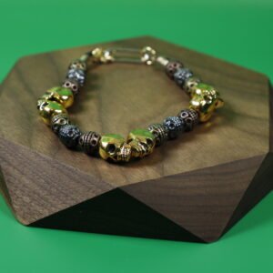 Pulsera Calaveras Doradas