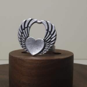 Anillo Corazón Con Alas (ajustable)