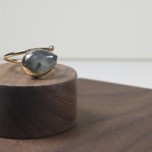 Anillo Opalina Baño De Oro (ajustable)