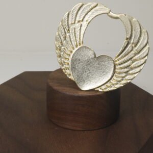 Anillo Corazón Con Alas Dorado (ajustable)