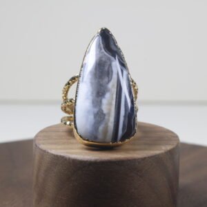Anillo Agota Agata Baño De Oro (ajustable)