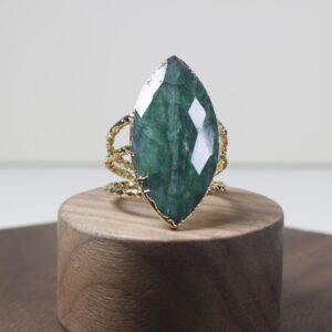 Anillo Marquesa Malaquita Baño De Oro (ajustable)