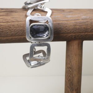 Pulsera de Cuadros Cristales Grises