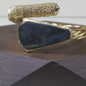 Pulsera Labradorita Baño De Oro (ajustable)