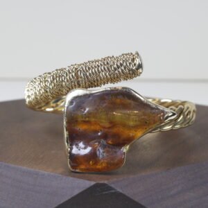 Pulsera Ambar Baño De Oro (ajustable)