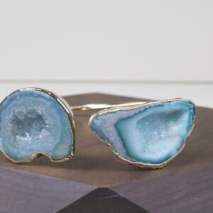 Pulsera Doble Menta Baño De Oro (ajustable)